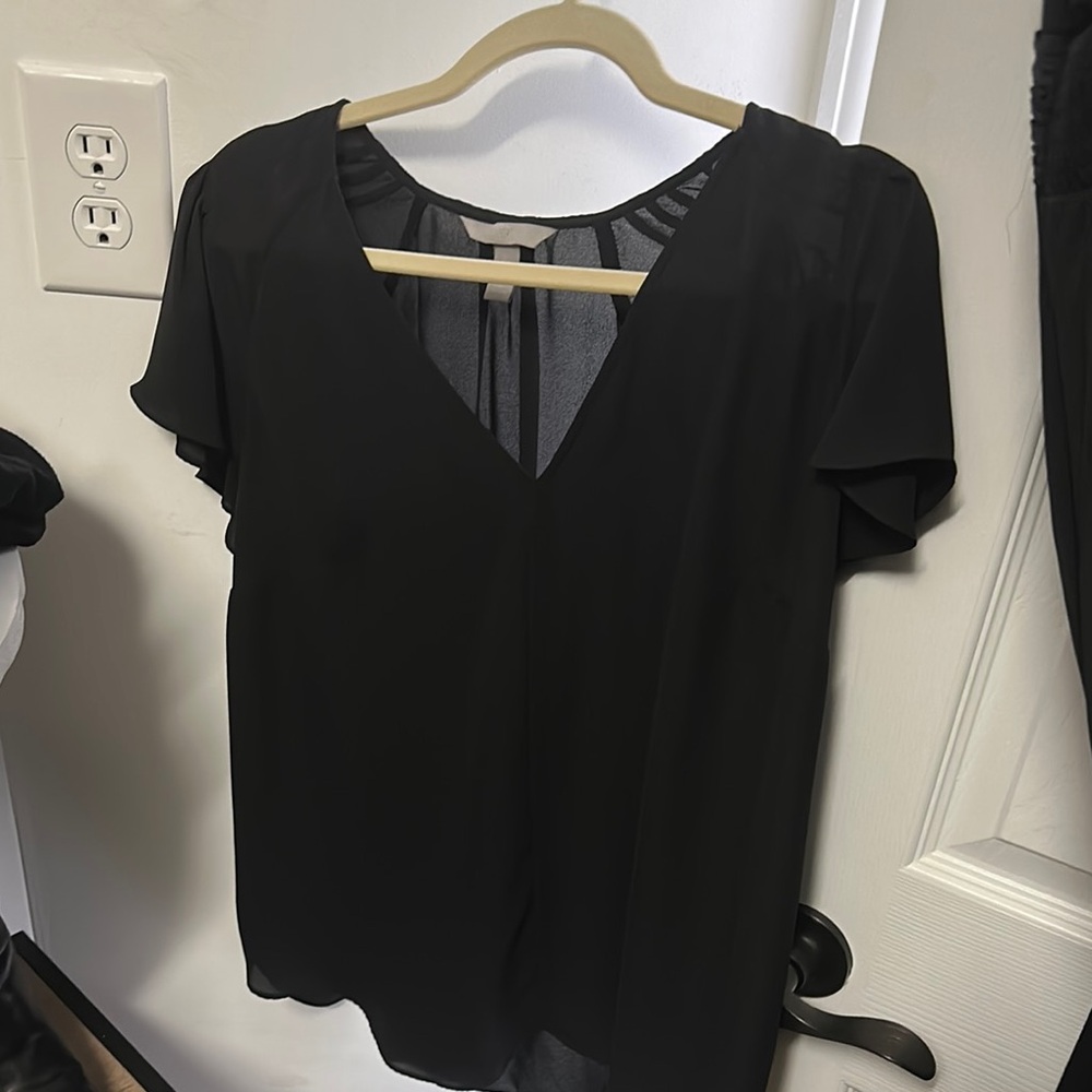 H&M Black Short Sleeve Blouse